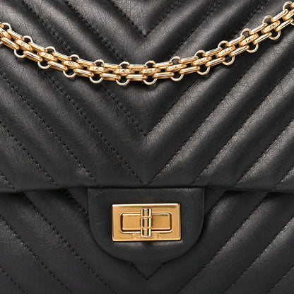 Chanel Aged Calfskin Chevron Quilted 2.55 Reissue 226 Flap Black 9 of 11