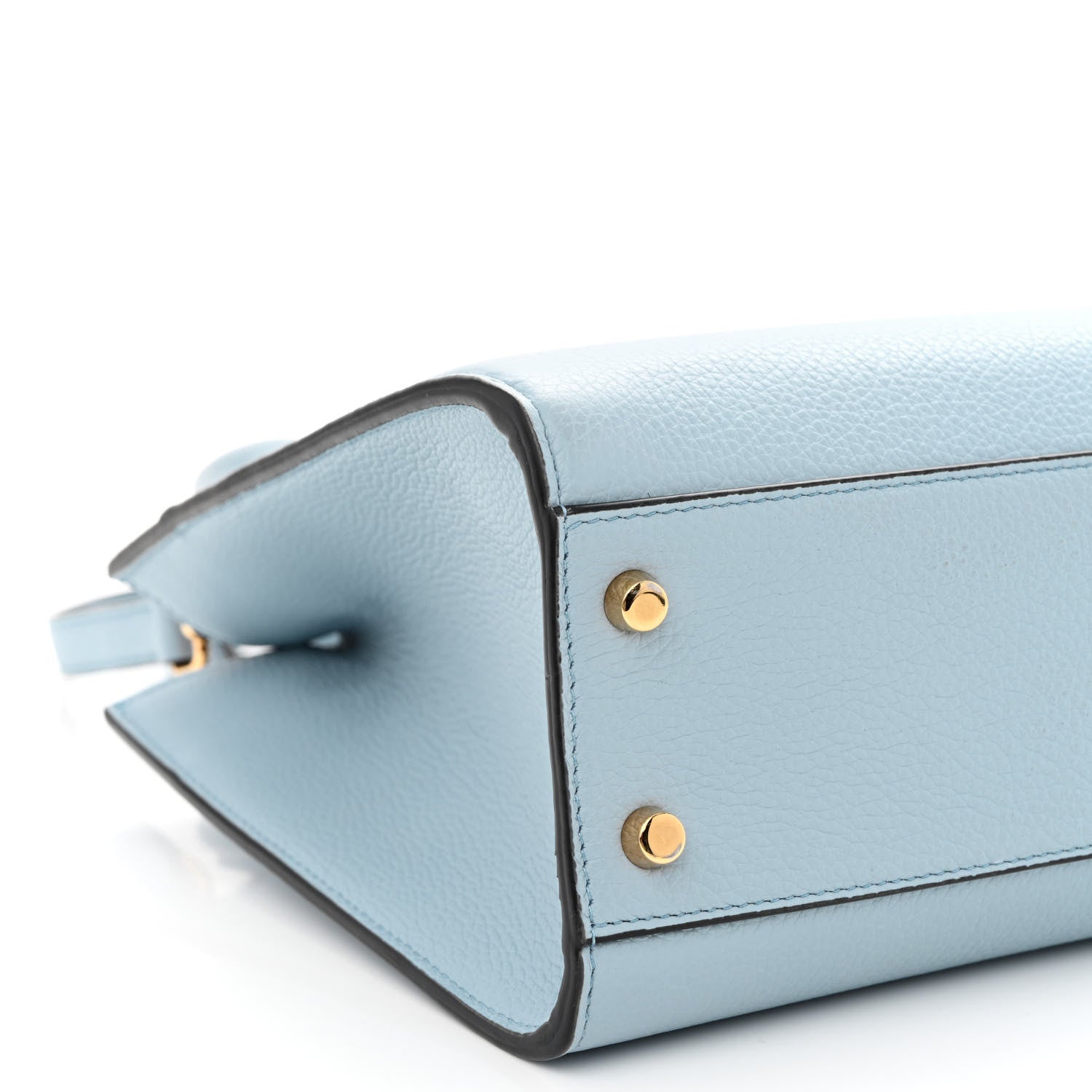 Versace Grainy Calfskin Virtus Top Handle Tote Light Blue 9 of 11