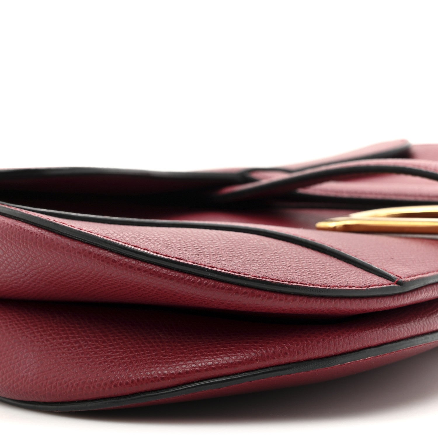 Christian Dior Grained Calfskin Saddle Bag Red 10 of 13