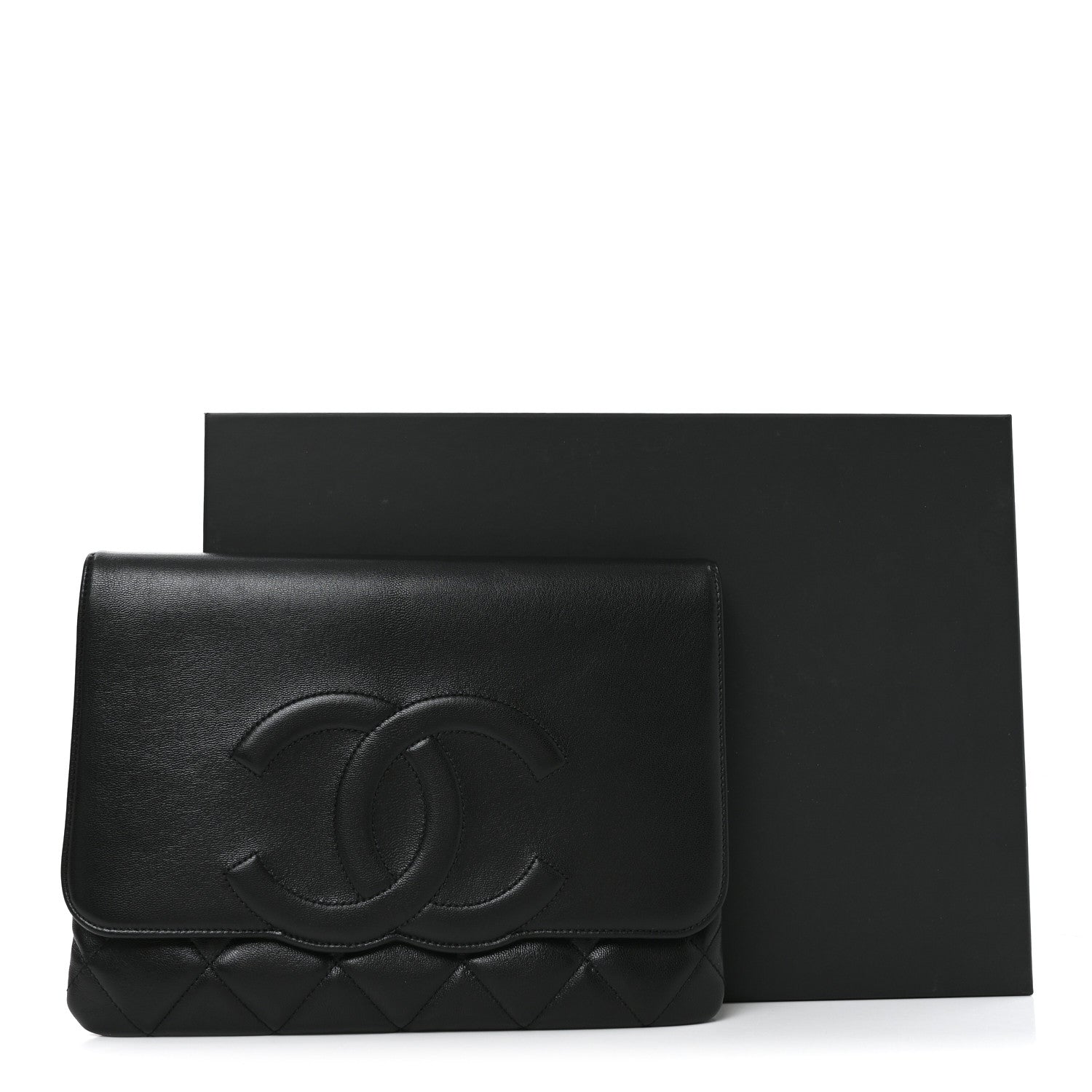 Chanel Goatskin Quilted Timeless CC Clutch Black 11 of 11