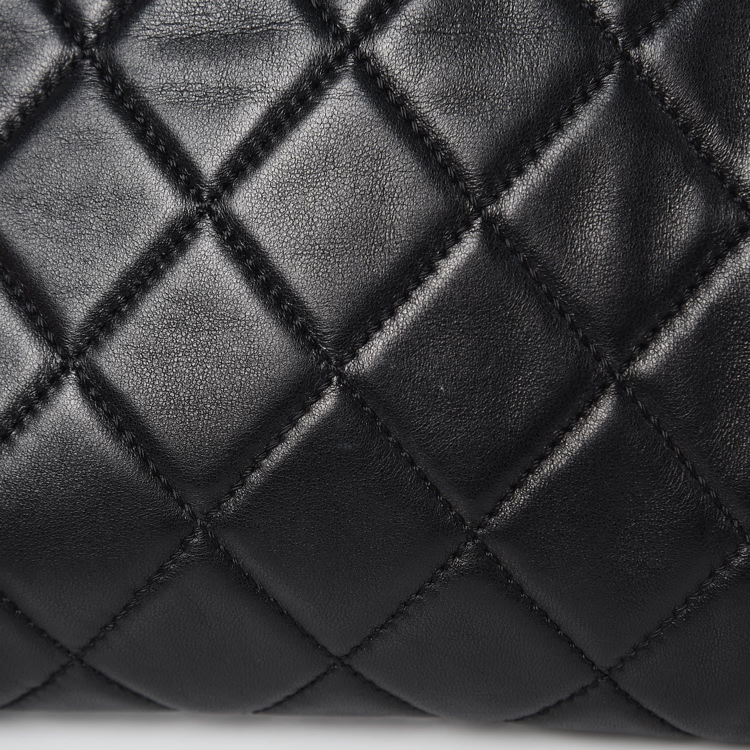 Chanel Lambskin Quilted Pearl Kiss Lock Clutch Black White 11 of 13