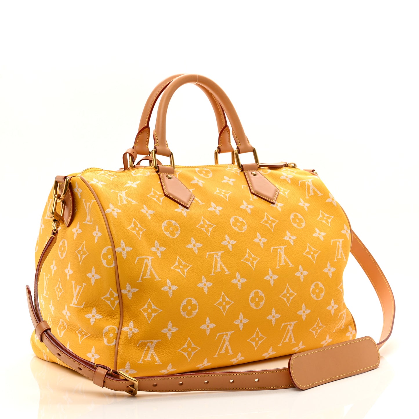 Calfskin Monogram Speedy P9 Bandouliere 40 Yellow
