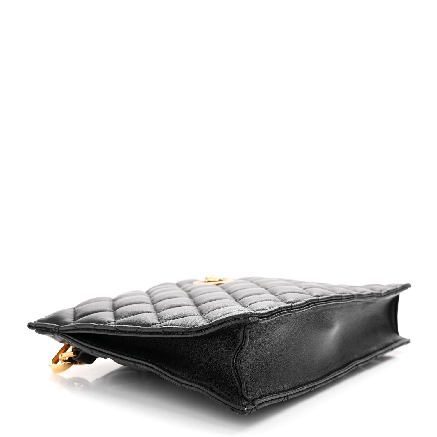 Versace Calfskin Quilted Small Tribute Icon Pouch Black 4 of 9