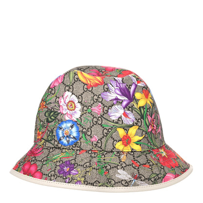Gucci GG Supreme Monogram Flora Fedora Hat L White 5 of 8