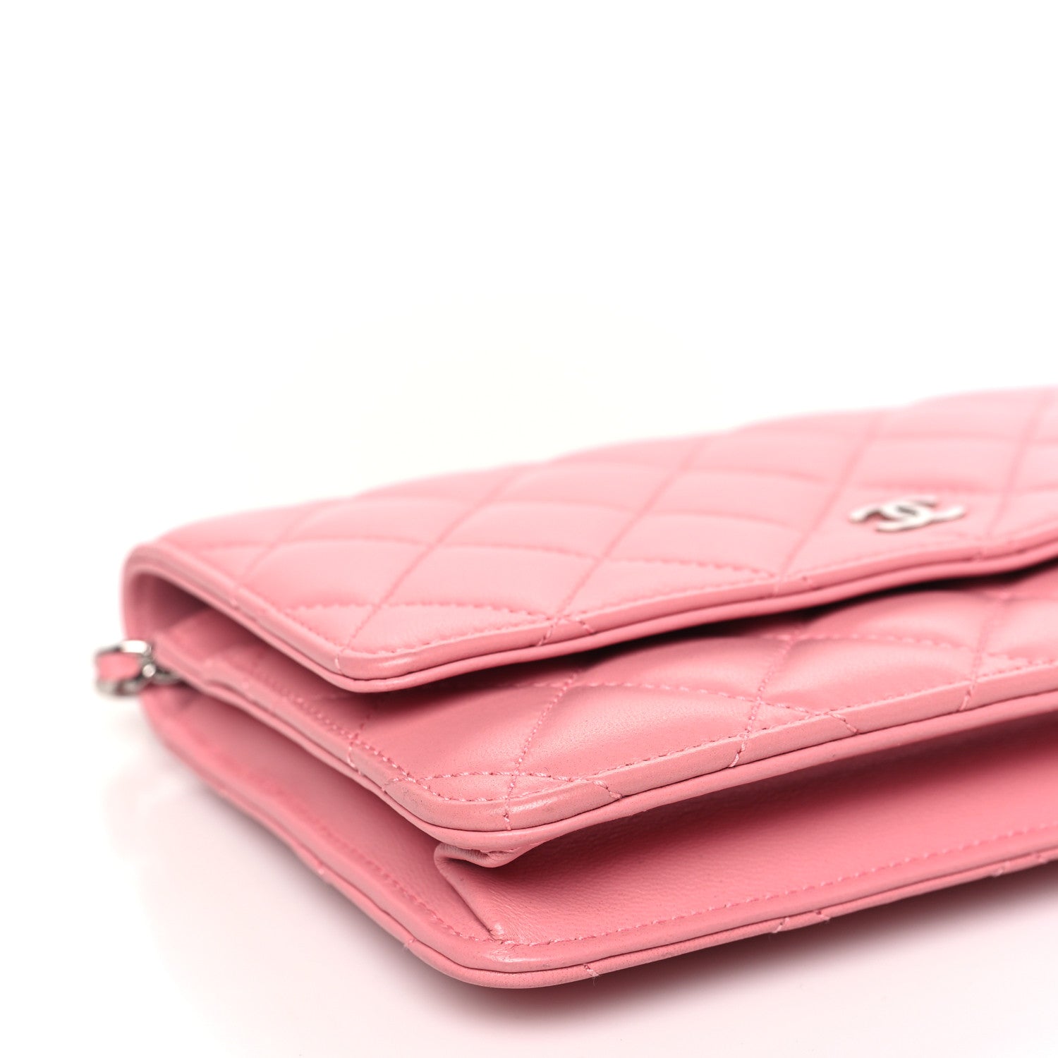 Chanel Lambskin Quilted Wallet On Chain WOC Pink 8 of 9