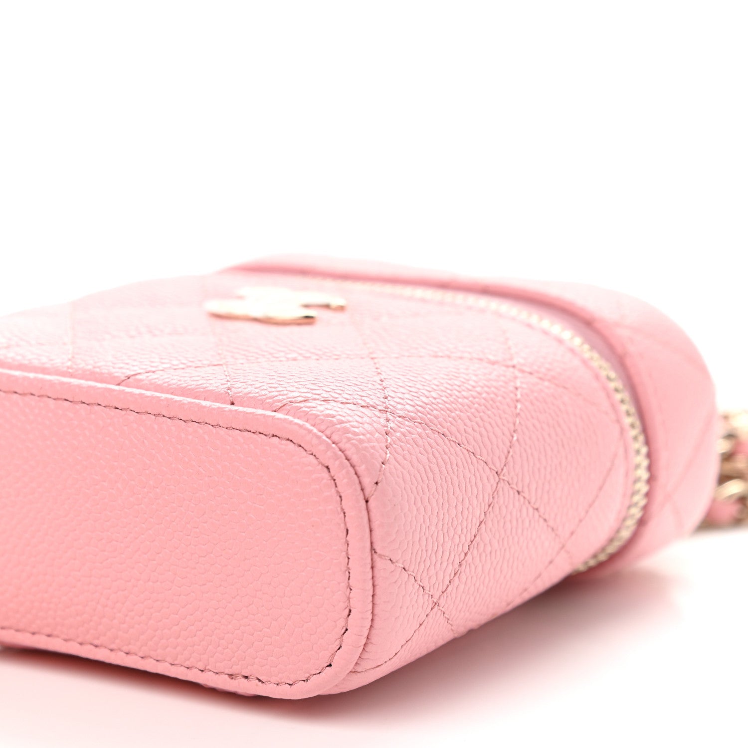 Chanel Caviar Quilted Small Handle With Care Vanity Case With Chain Pink 9 of 9