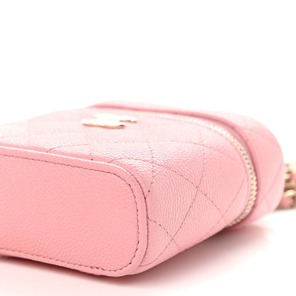 Chanel Caviar Quilted Small Handle With Care Vanity Case With Chain Pink 9 of 9