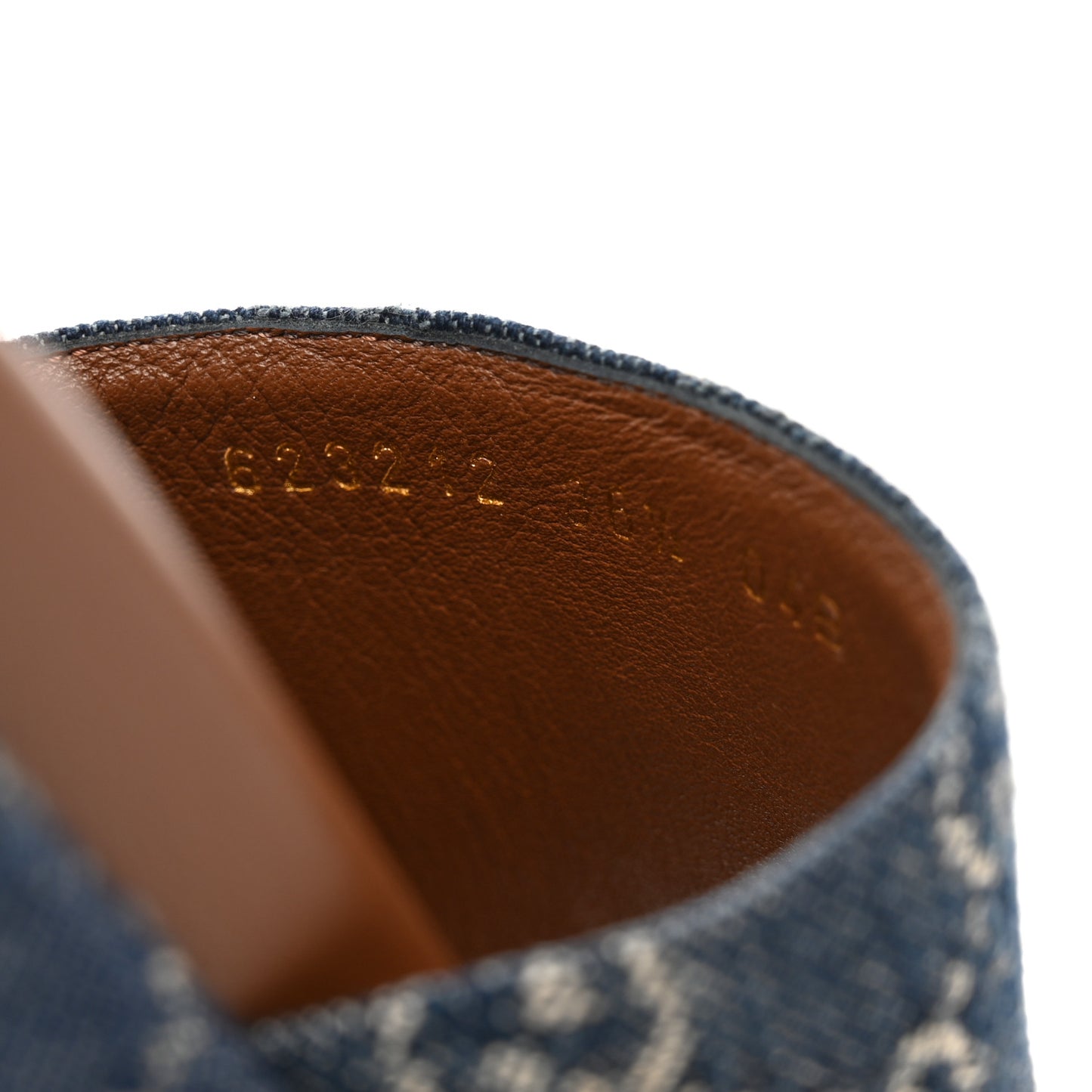 New Denim GG Monogram Angelina Platform 55mm Slide Sandals 36.5 Blue Tea
