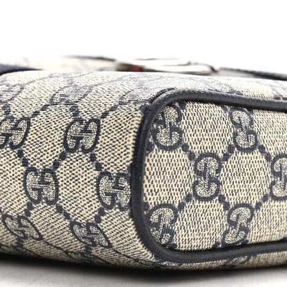 Gucci GG Supreme Monogram Textured Dollar Calfskin Web Small Ophidia Messenger Bag Beige Blue 10 of 11