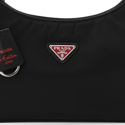 Prada Tessuto Nylon Saffiano Lunar New Year Mini Re-Edition 2000 Bag Black Fuoco 7 of 9