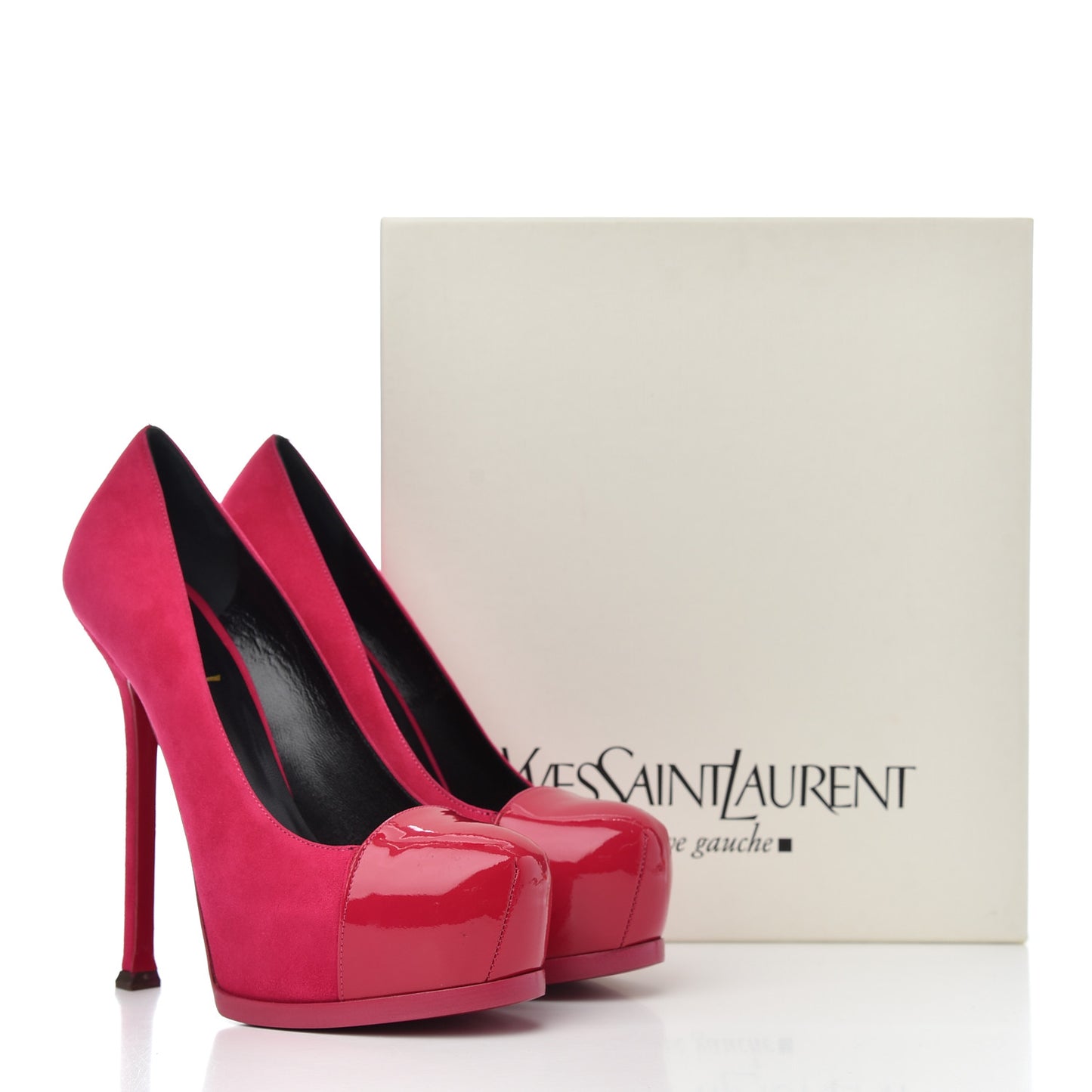 Suede Vitello Vernice Tribtoo 105 Platform Pumps 38 Fuchsia
