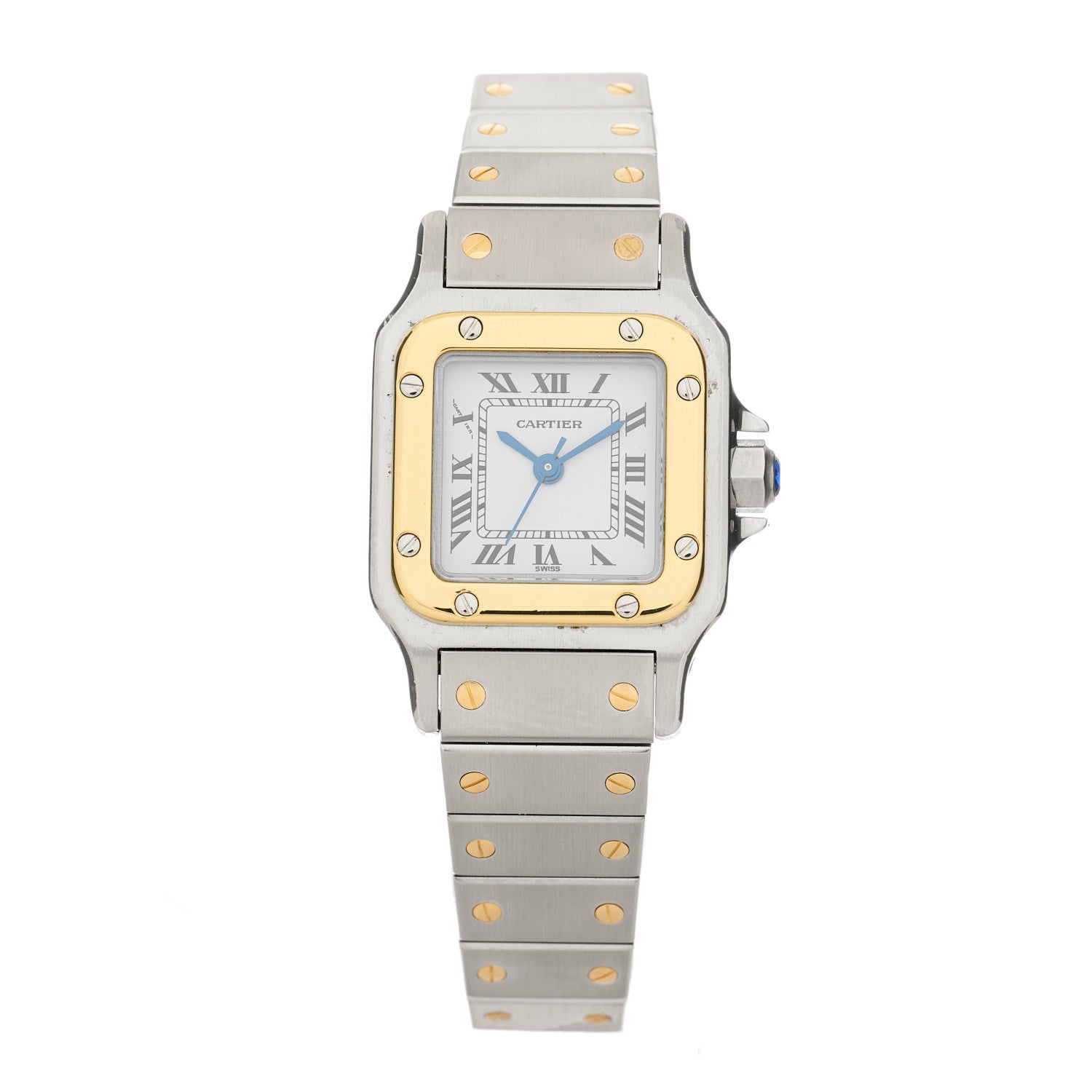 Cartier Stainless Steel 18K Yellow Gold 24mm Santos De Cartier Carree Automatic Watch 1 of 4