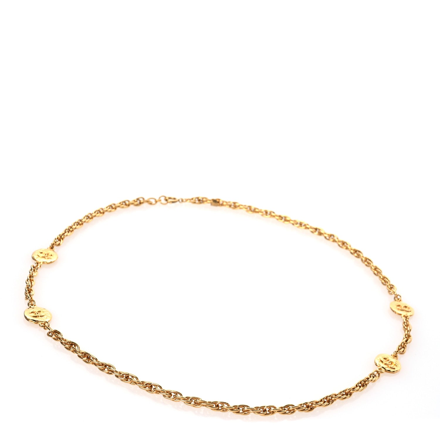 Chanel Metal Chain CC Medallion Belt Gold 1 of 5
