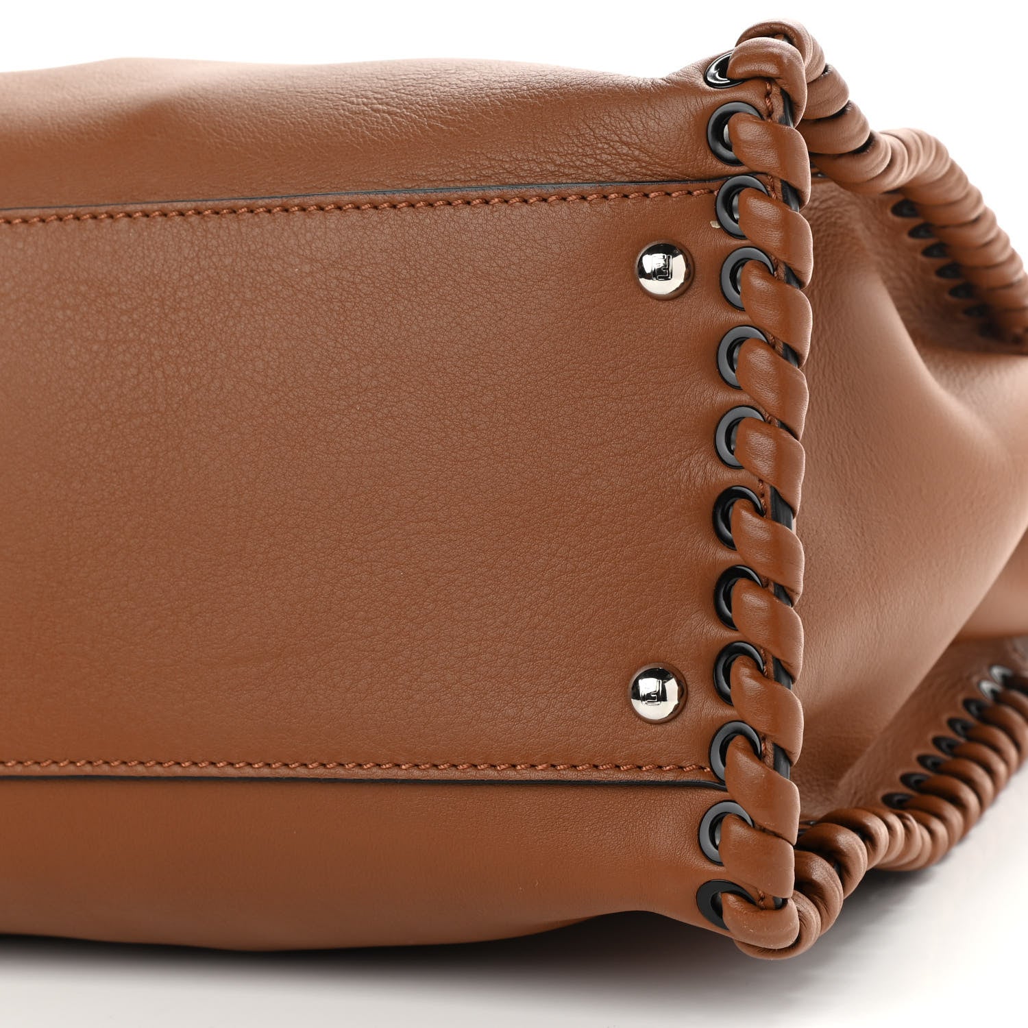 Fendi Calfskin Lace Up Large Peekaboo Iconic Satchel Cognac 11 of 12