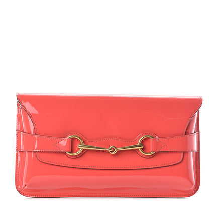 Gucci Patent Large Bright Bit Clutch Begonia Pink 1 of 8