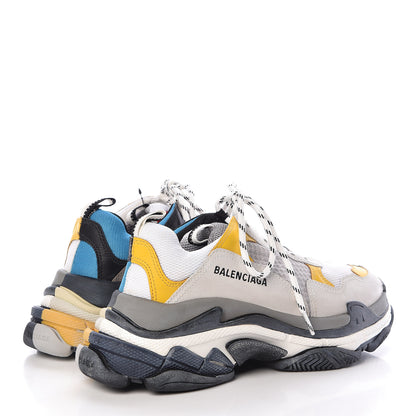 Balenciaga Fabric Mesh Half & Half Colorways Mens Triple S Sneakers 40 Grey Blue Rouge Jaune Black 4 of 9
