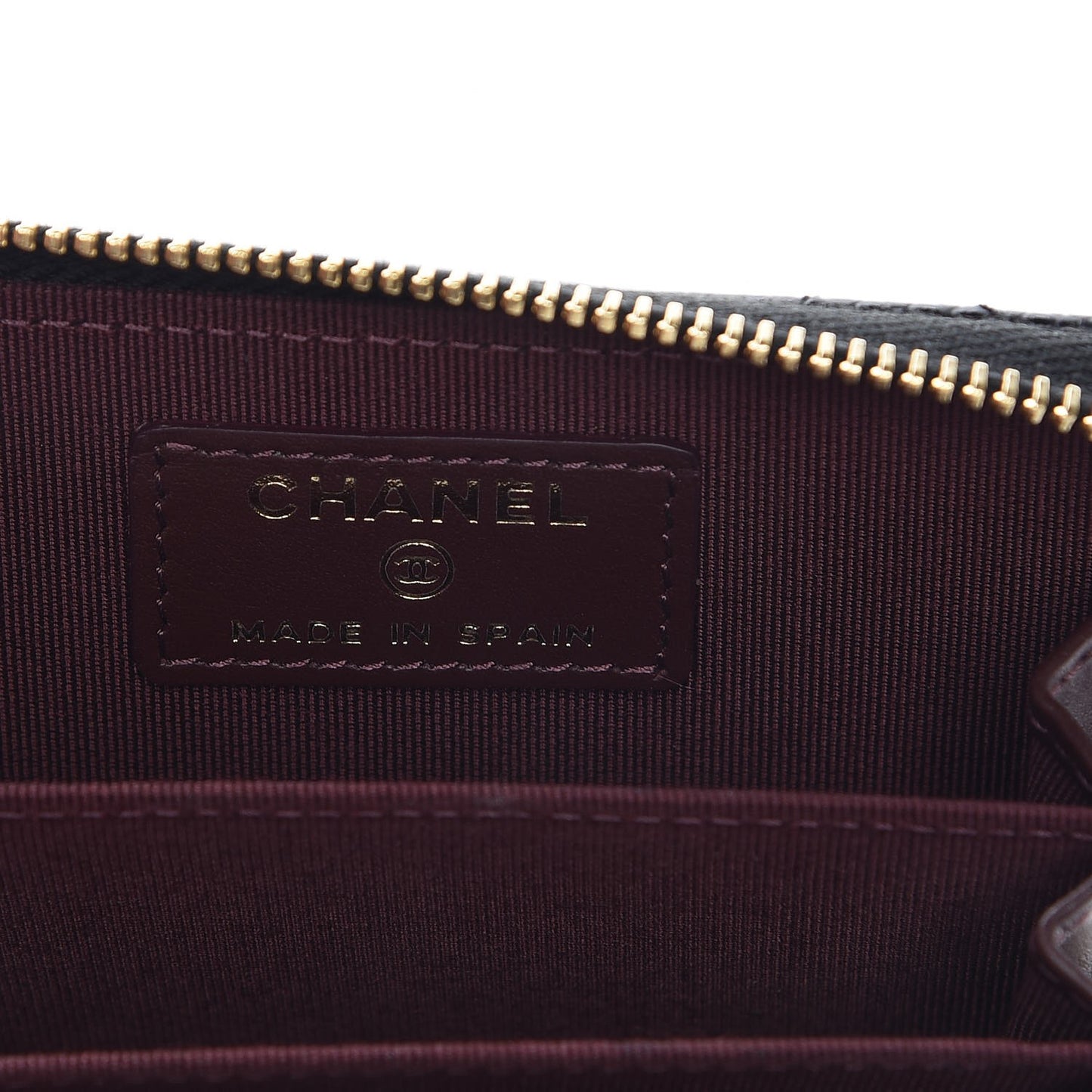 Caviar Quilted Zip Coin Purse Black