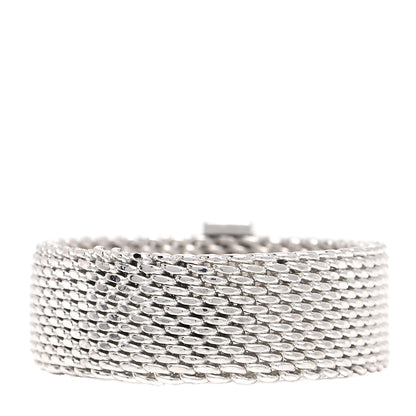 Tiffany Sterling Silver Diamond Somerset Mesh Ring 51 5.75 3 of 4