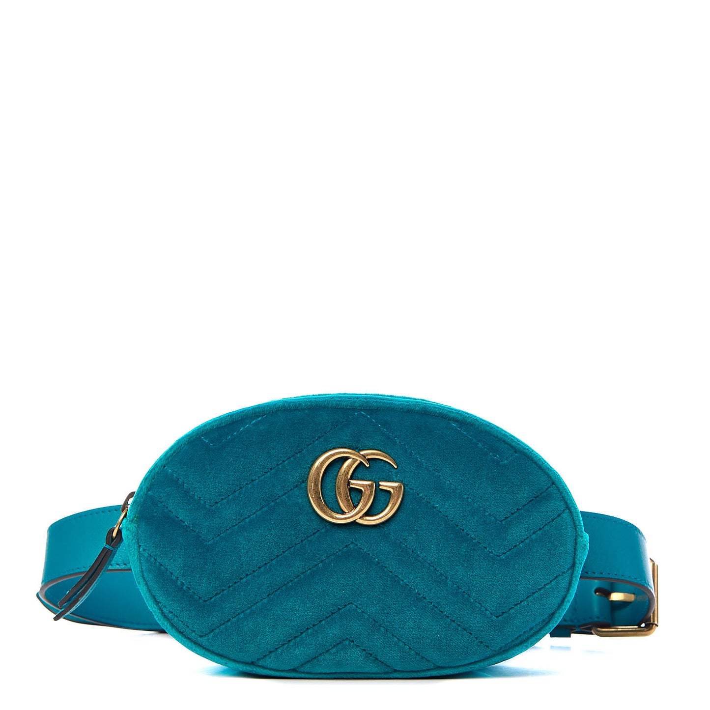 Velvet Matelasse GG Marmont Belt Bag 75 30 Pavone Cyan