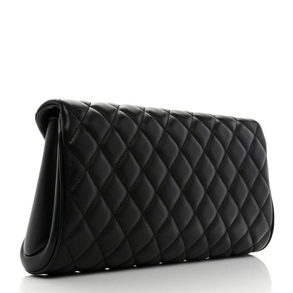 Chanel Lambskin Quilted Fold Up Again Clutch Black 3 of 8