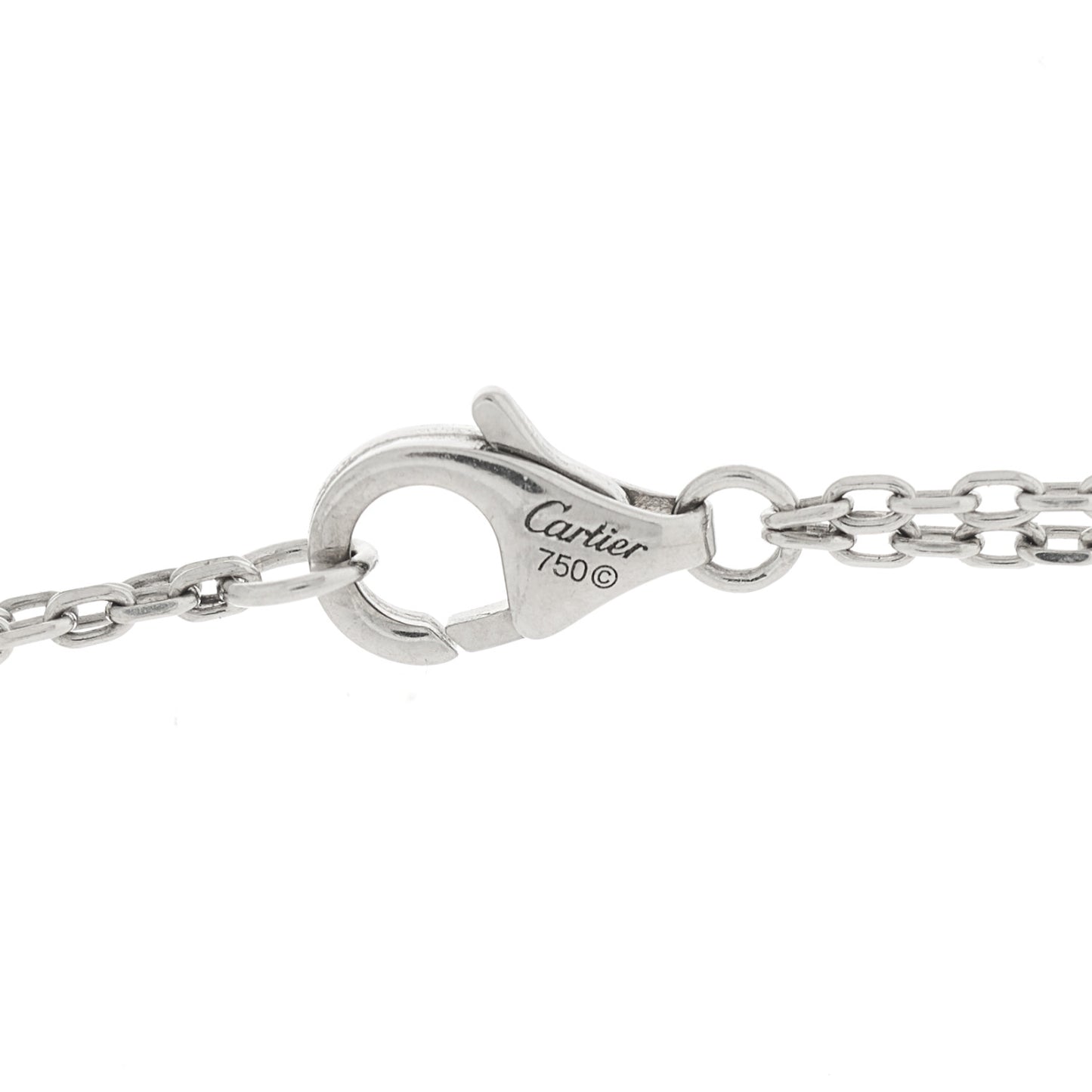 18K White Pink Gold Diamond Three Ring LOVE Pendant Necklace