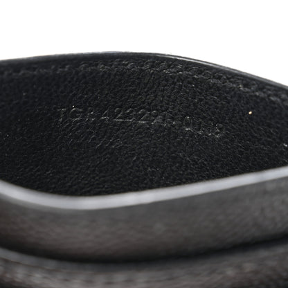 Saint Laurent Grain De Poudre Matelasse Chevron Monogram Credit Card Case Black 7 of 7