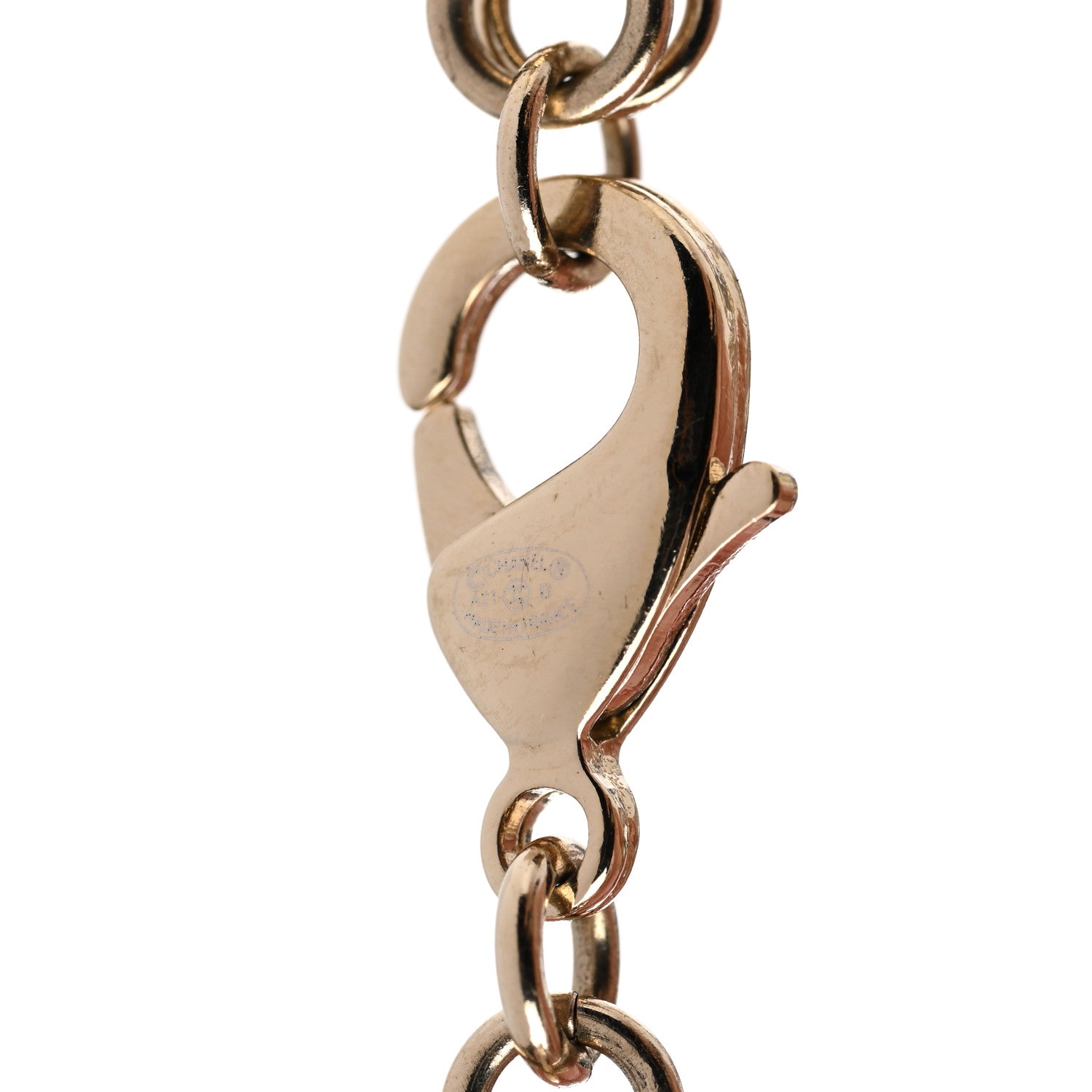 Chanel Metal Glass Crystal Strass Pearl CC Chain Bracelet Gold Multicolor Pearly White 4 of 5