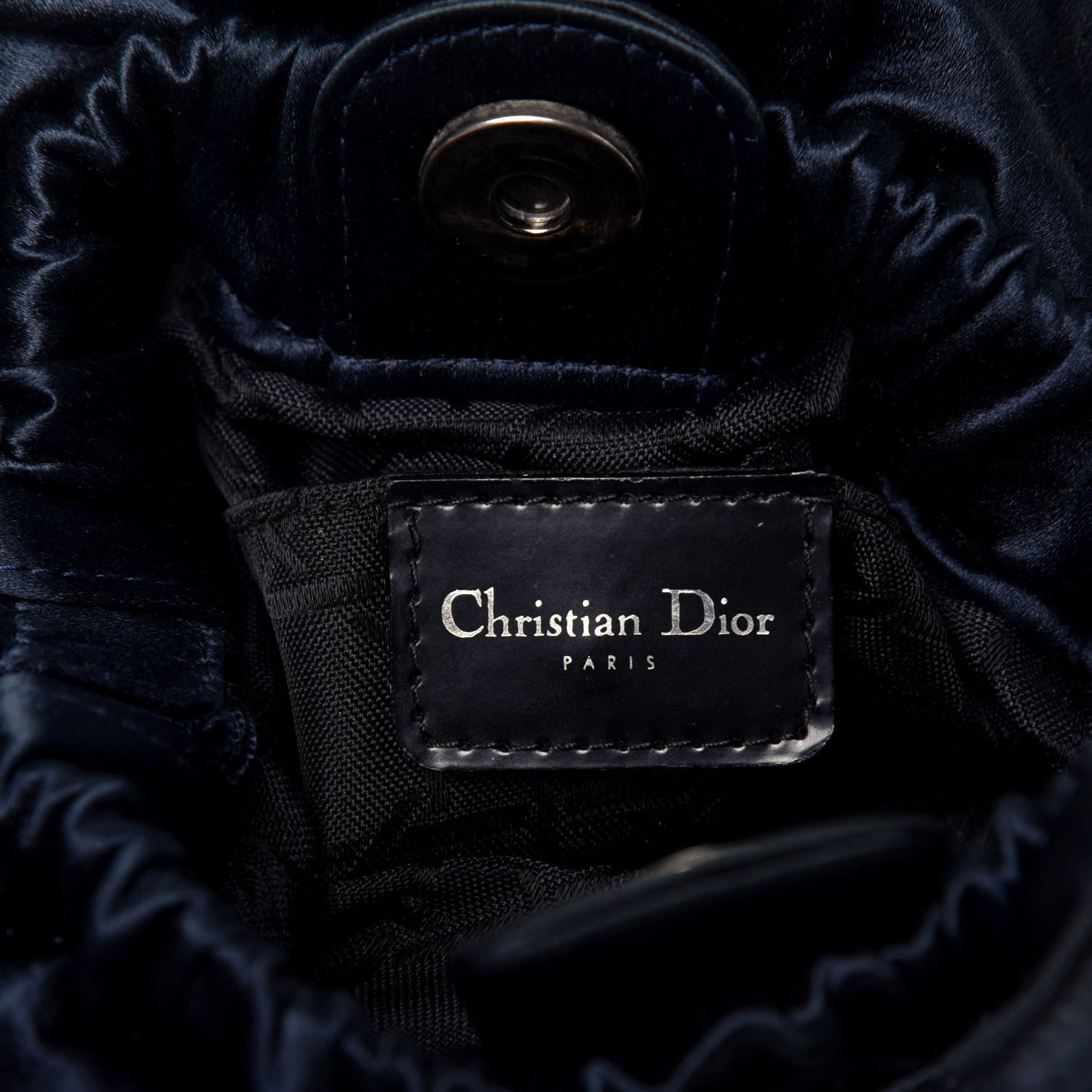 Christian Dior Satin Pearl Beaded Mini Maris Tote Blue 6 of 9