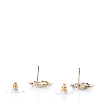 Chanel Pearl Crystal CC Earrings Gold 3 of 6
