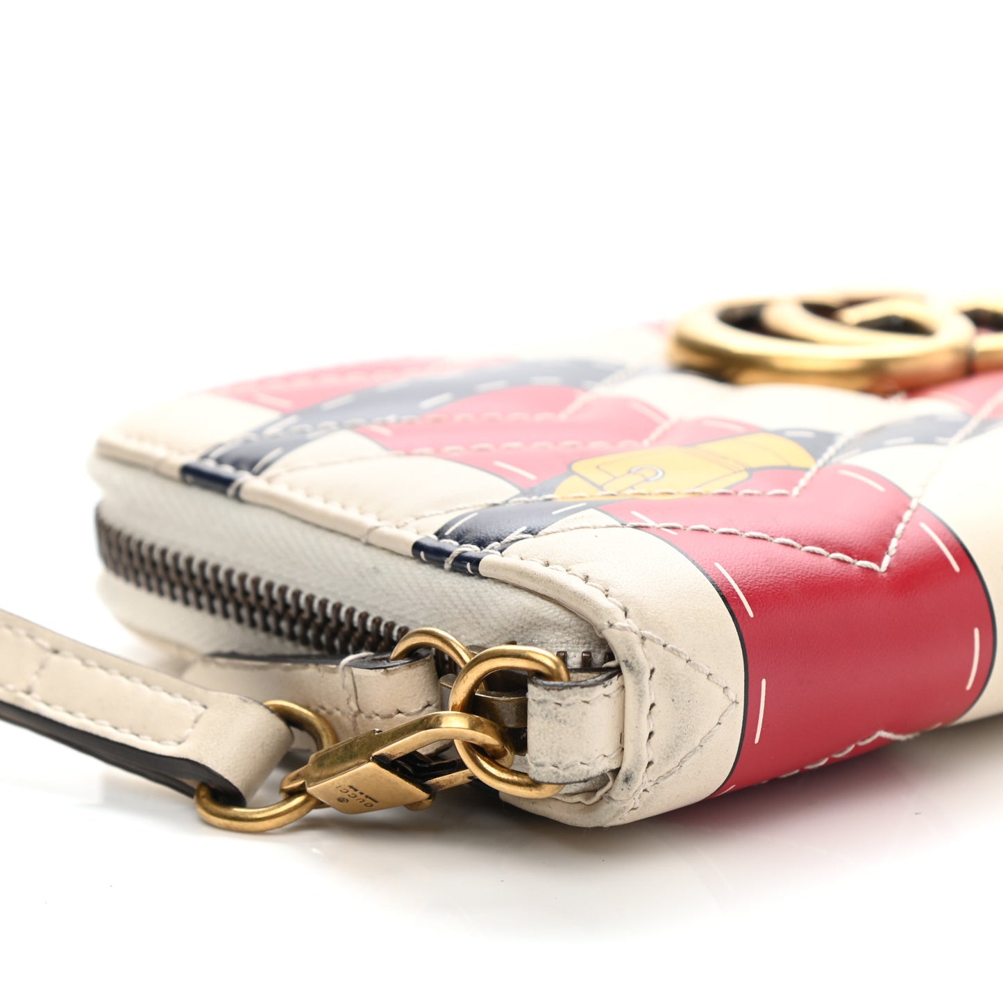 Calfskin Matelasse Trompe L'Oeil Print GG Marmont Zip Around Wallet