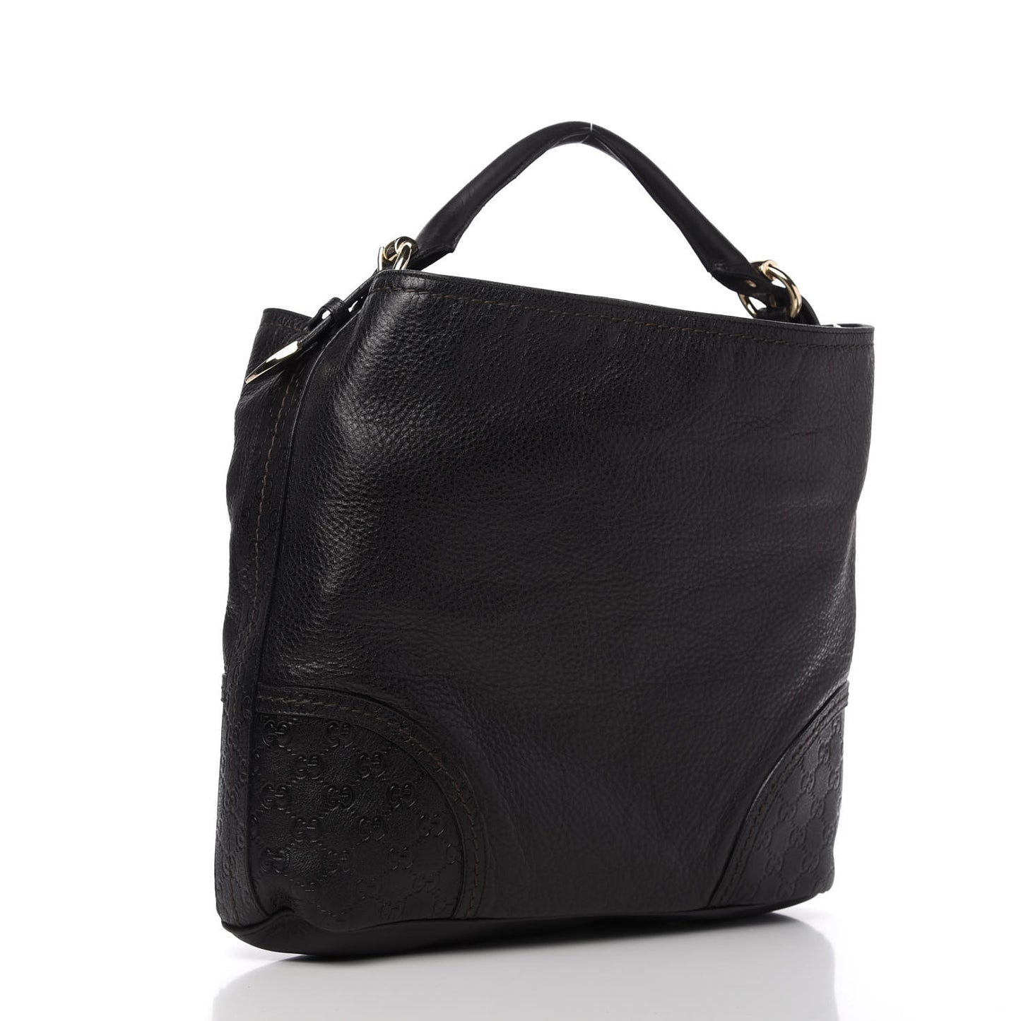 Calfskin Guccissima Trim Large Signoria Hobo Black
