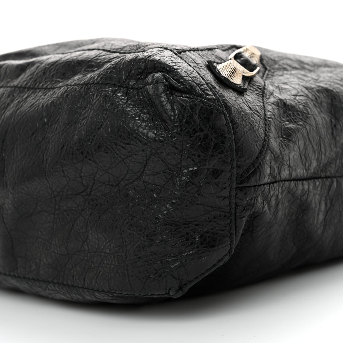 Agneau Giant 12 Silver Hardware Day Hobo Black