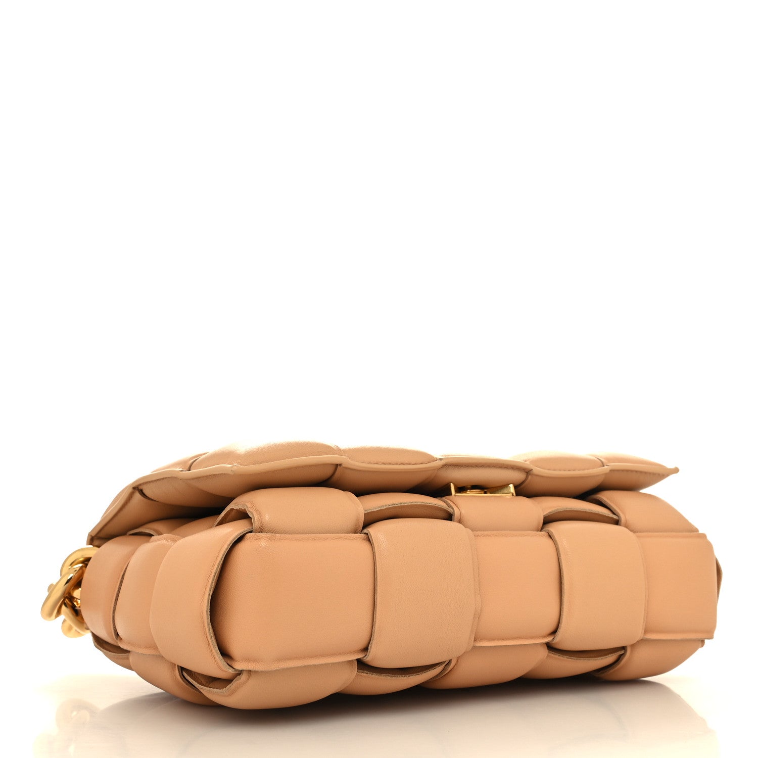 Bottega Veneta Lambskin Maxi Intreccio Padded Chain Cassette Crossbody Bag Almond 4 of 10