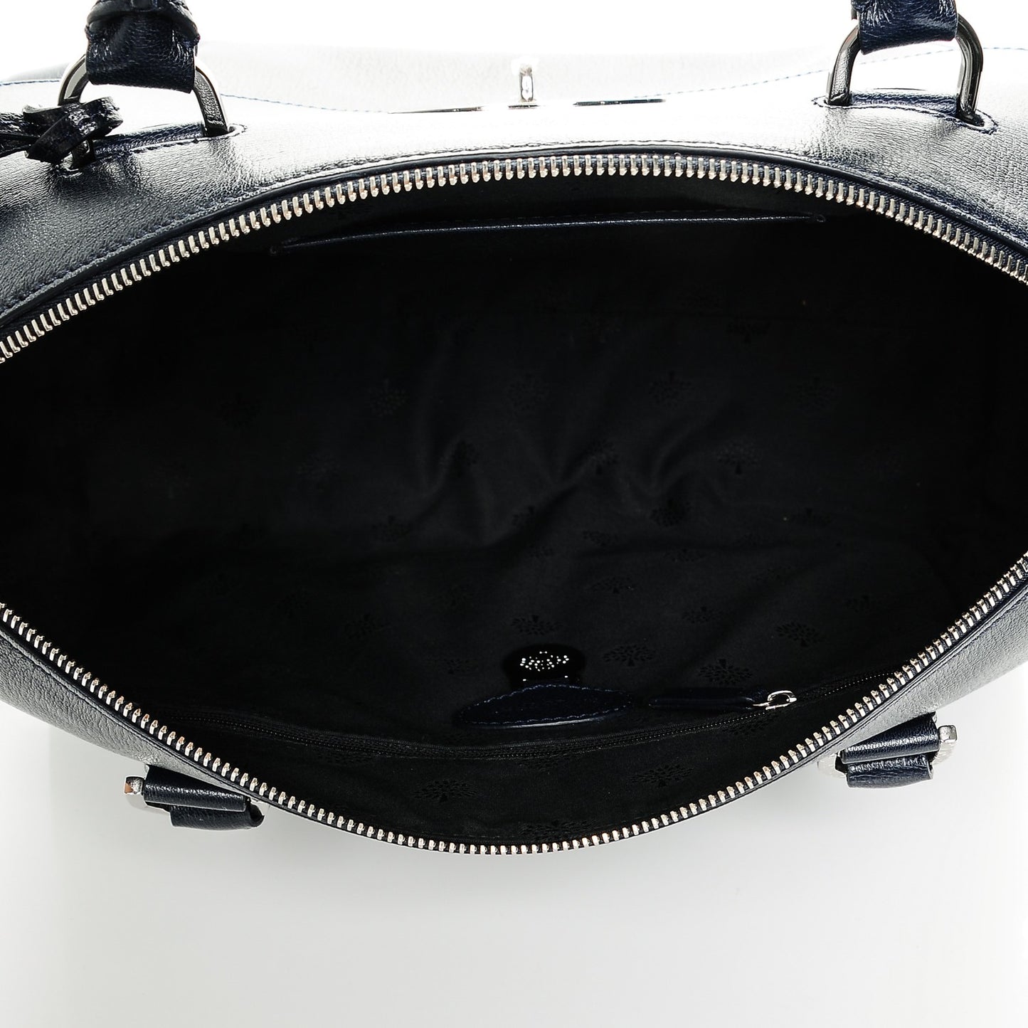 Glossy Goatskin Medium Del Rey Satchel Midnight Blue