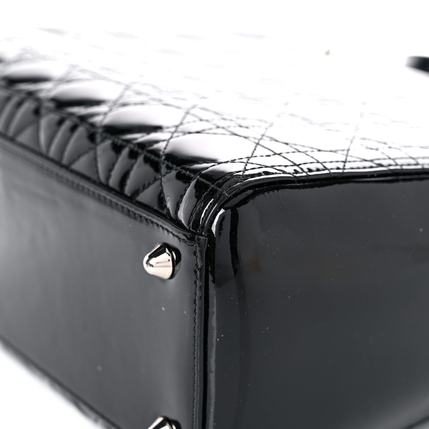 Patent Cannage Large Lady Dior Black