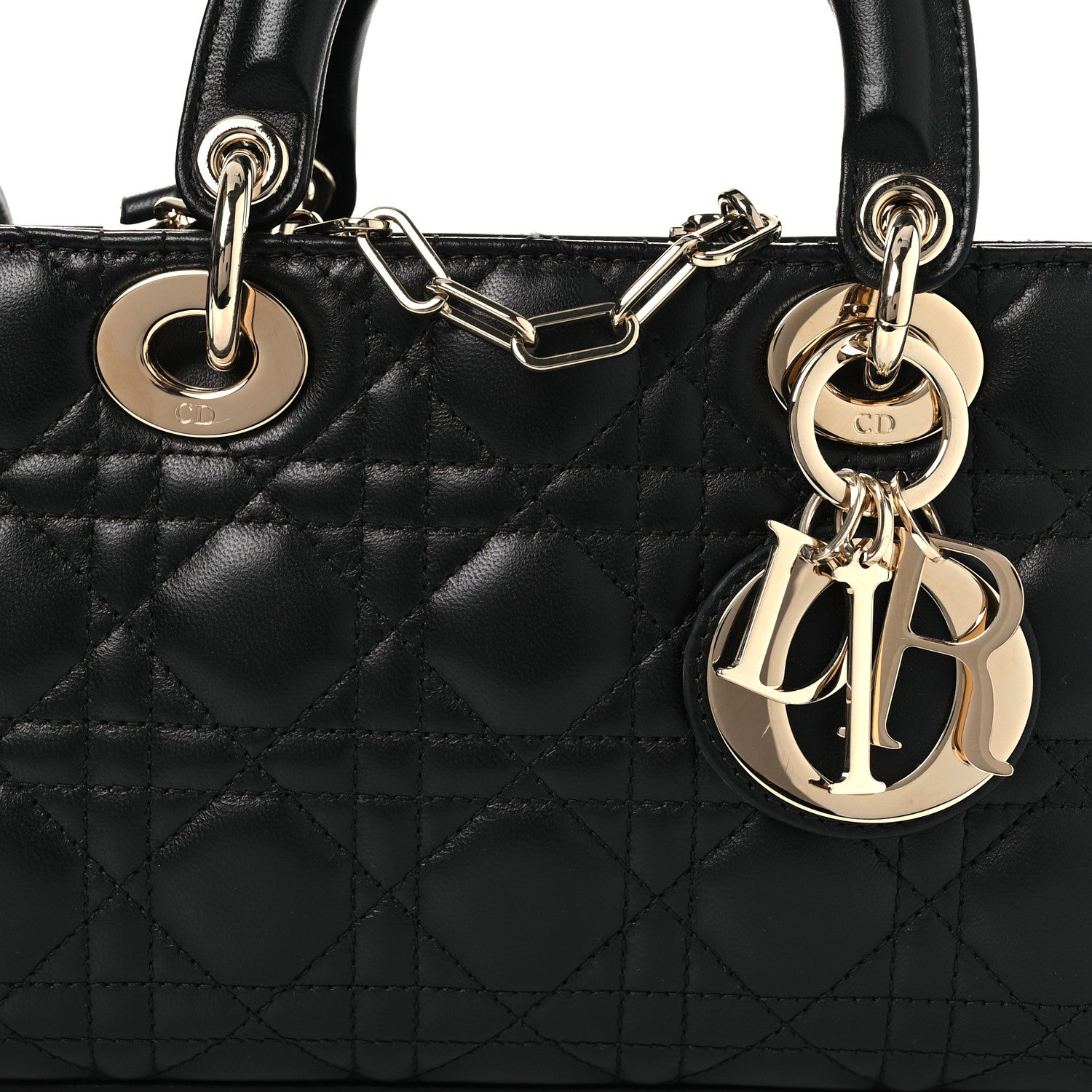 Christian Dior Lambskin Cannage Medium Lady D-Joy Black 8 of 10