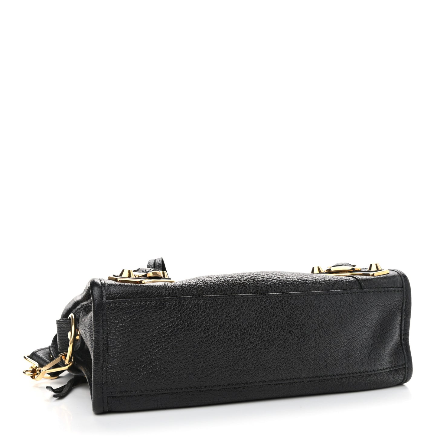 Chevre Gold Metallic Edge Hardware Mini City Black