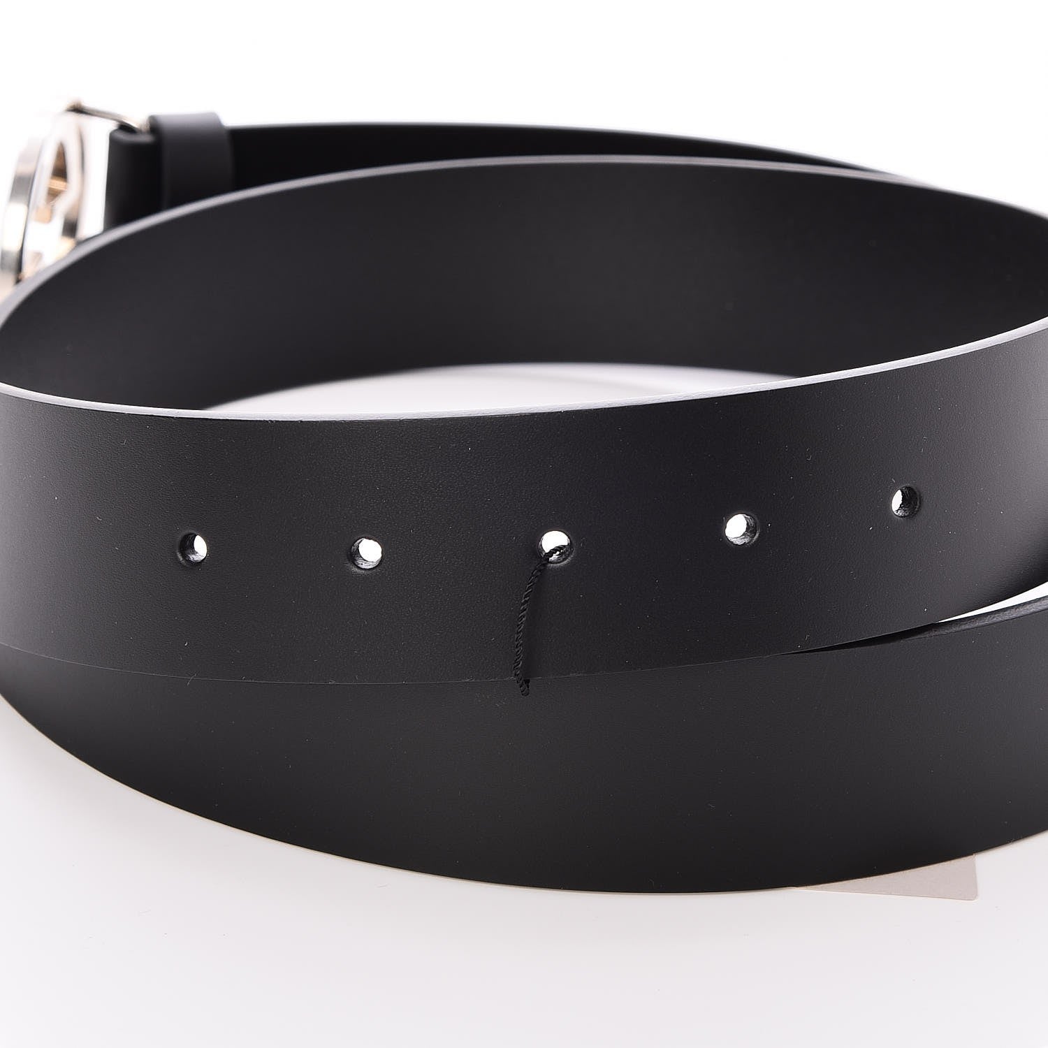Gucci Selleria Calfskin Nickel Interlocking G 37mm Belt 100 40 Black 4 of 6
