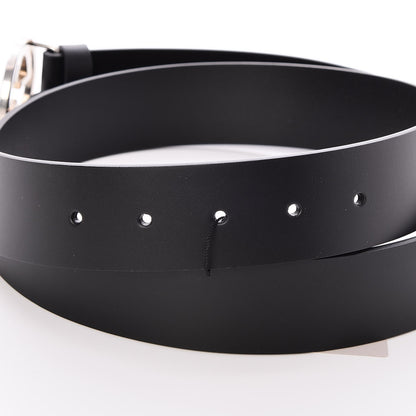 Gucci Selleria Calfskin Nickel Interlocking G 37mm Belt 100 40 Black 4 of 6