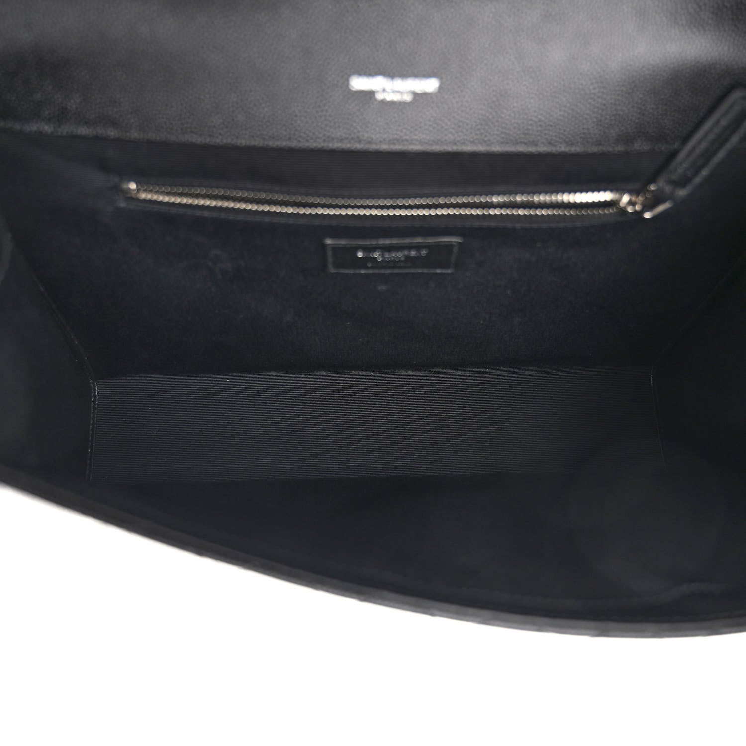Saint Laurent Grain De Poudre Textured Mixed Matelasse Large Triquilt Monogram Satchel Black 5 of 9
