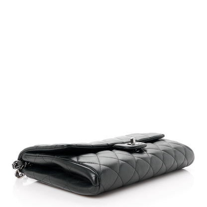 Chanel Lambskin Quilted Clutch with Chain Flap Black 4 of 12