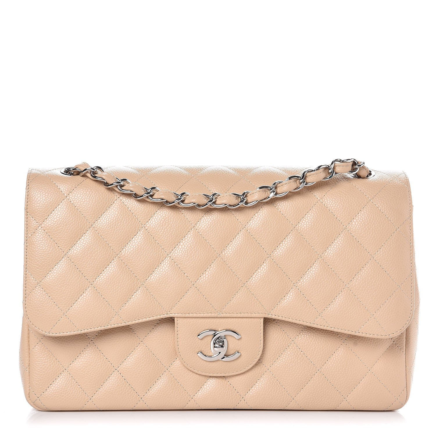 Chanel Caviar Quilted Jumbo Double Flap Beige Clair 2 of 18