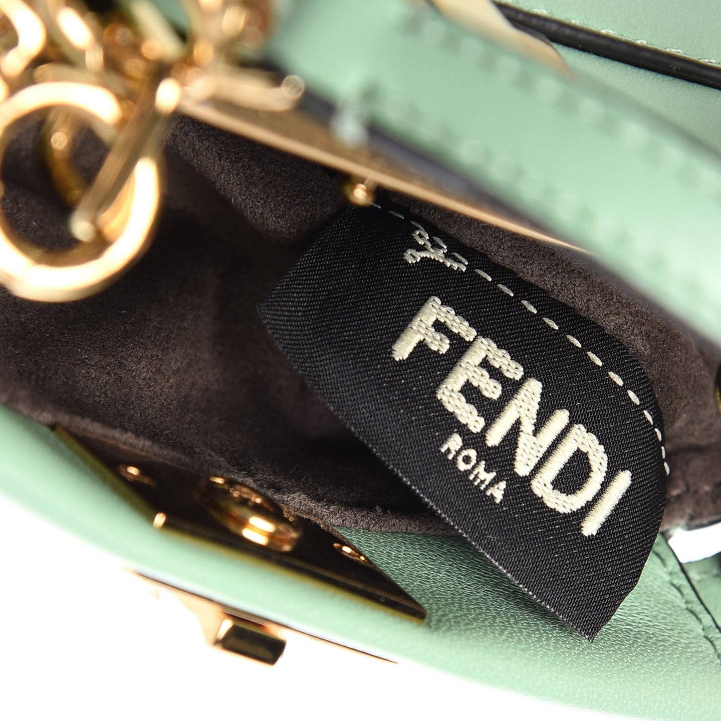 Shiny Nappa Micro Peekaboo Iconic Satchel Verde Acqua