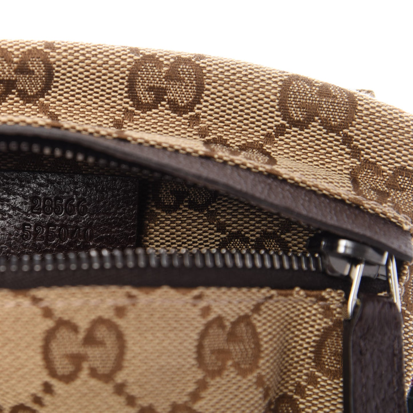 GG Monogram Double Pocket Belt Bag Dark Brown