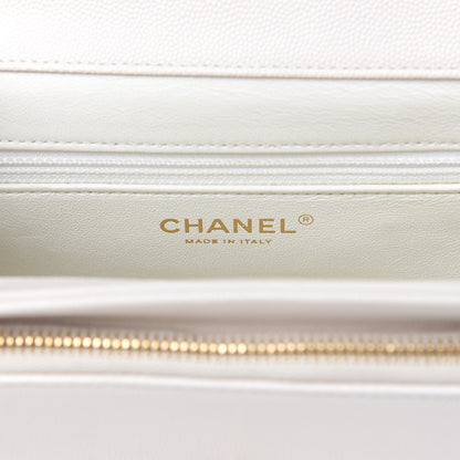Chanel Caviar Quilted Medium Business Affinity Flap White 6 of 17