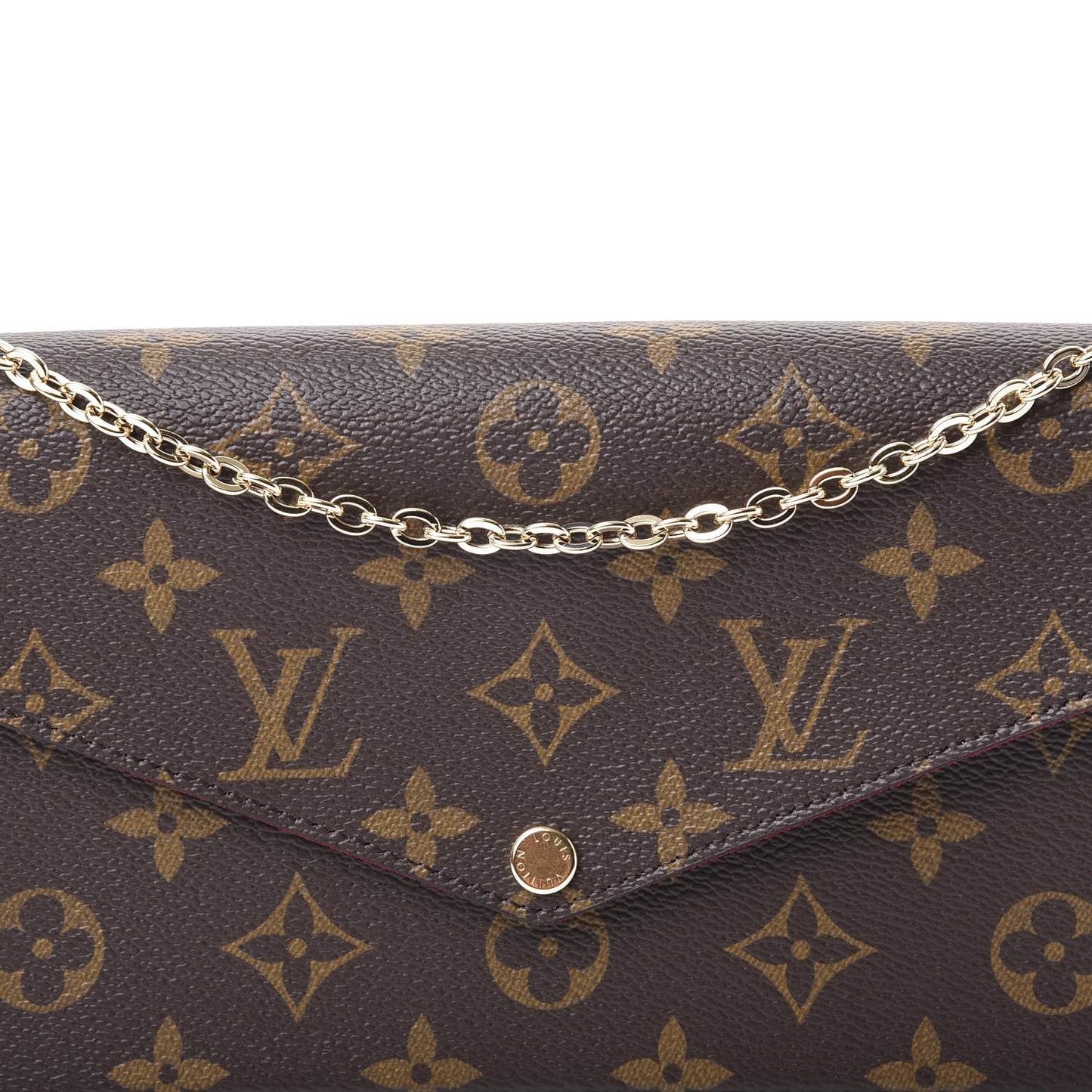 Monogram Pochette Felicie Chain Wallet Fuchsia