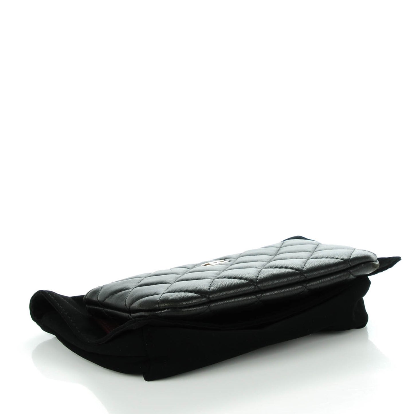 Lambskin Quilted Coin Purse Case Black