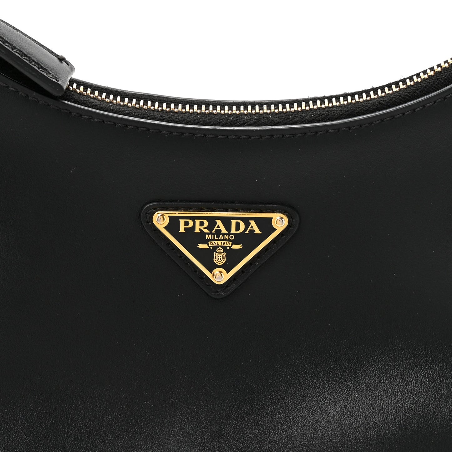 Soft Calfskin Arque Shoulder Bag Black