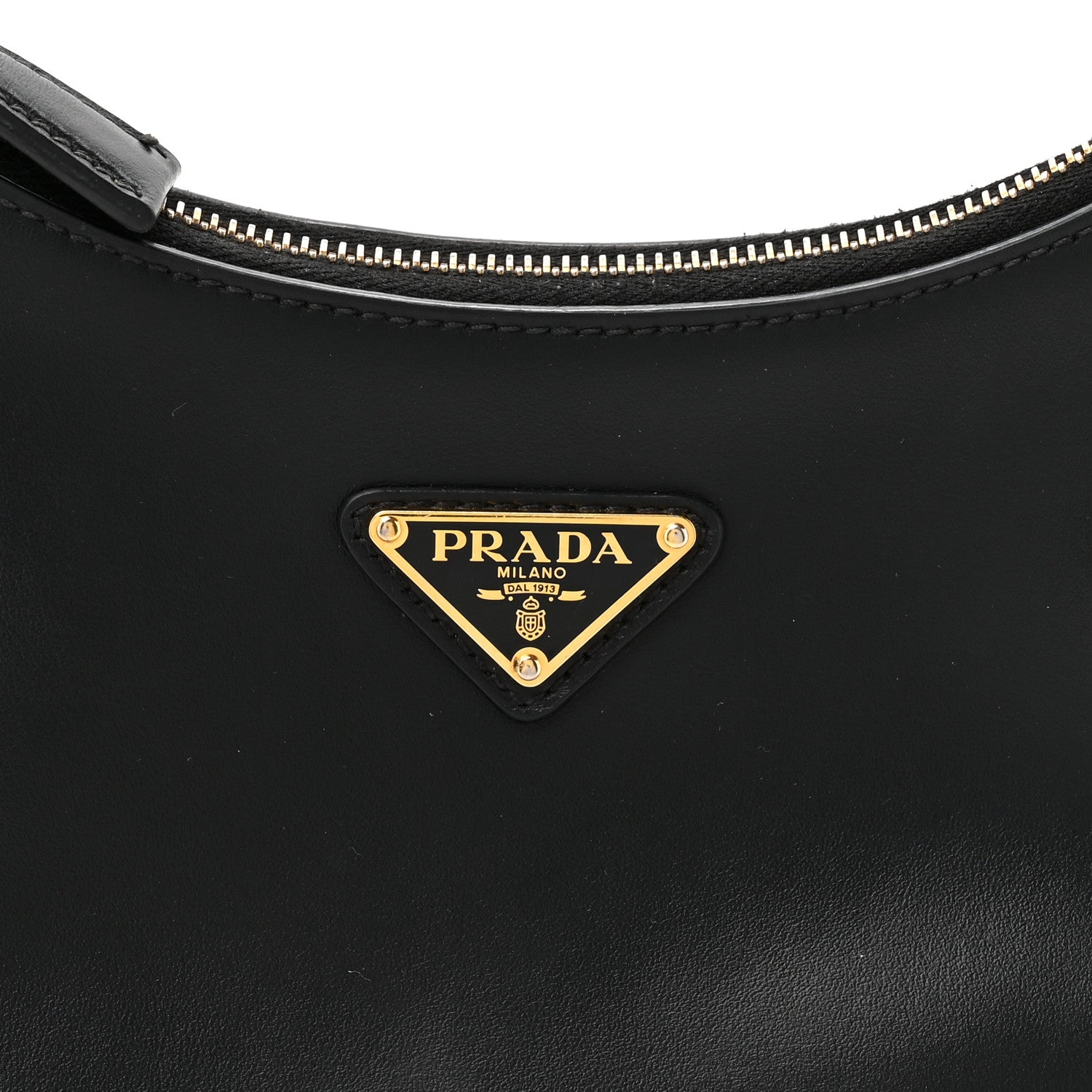 Prada Soft Calfskin Arque Shoulder Bag Black 6 of 10