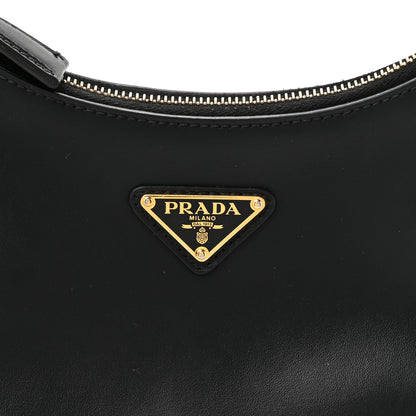 Prada Soft Calfskin Arque Shoulder Bag Black 6 of 10